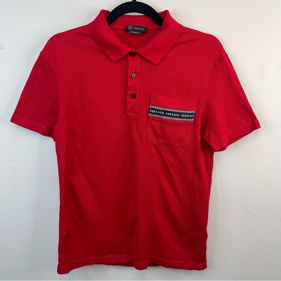 Versace Shirts Versace Red Small Polo Shirt Poshmark